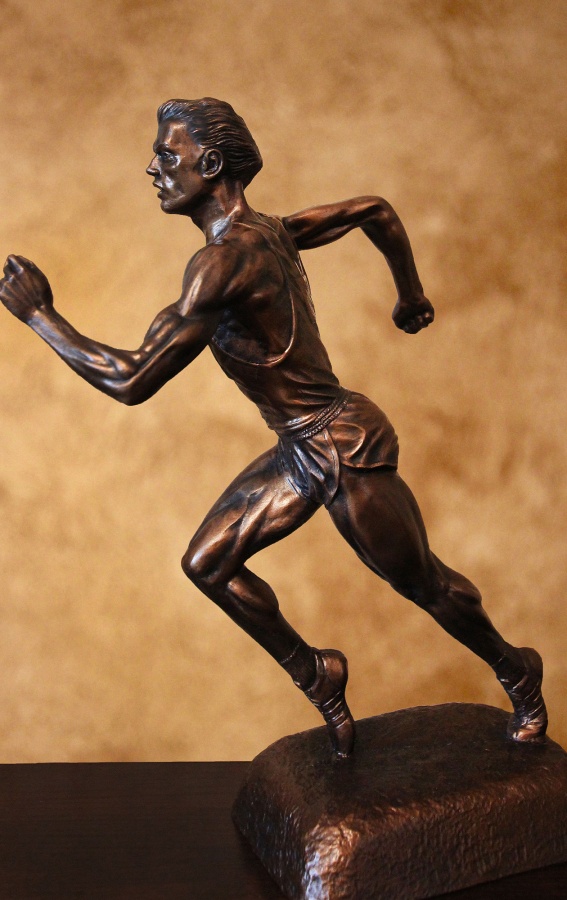male track runner trophy
