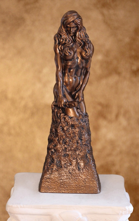 self sculpted woman relief sculpture