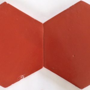 12" & 8" Saltillo Hexagon Brick Red Stained